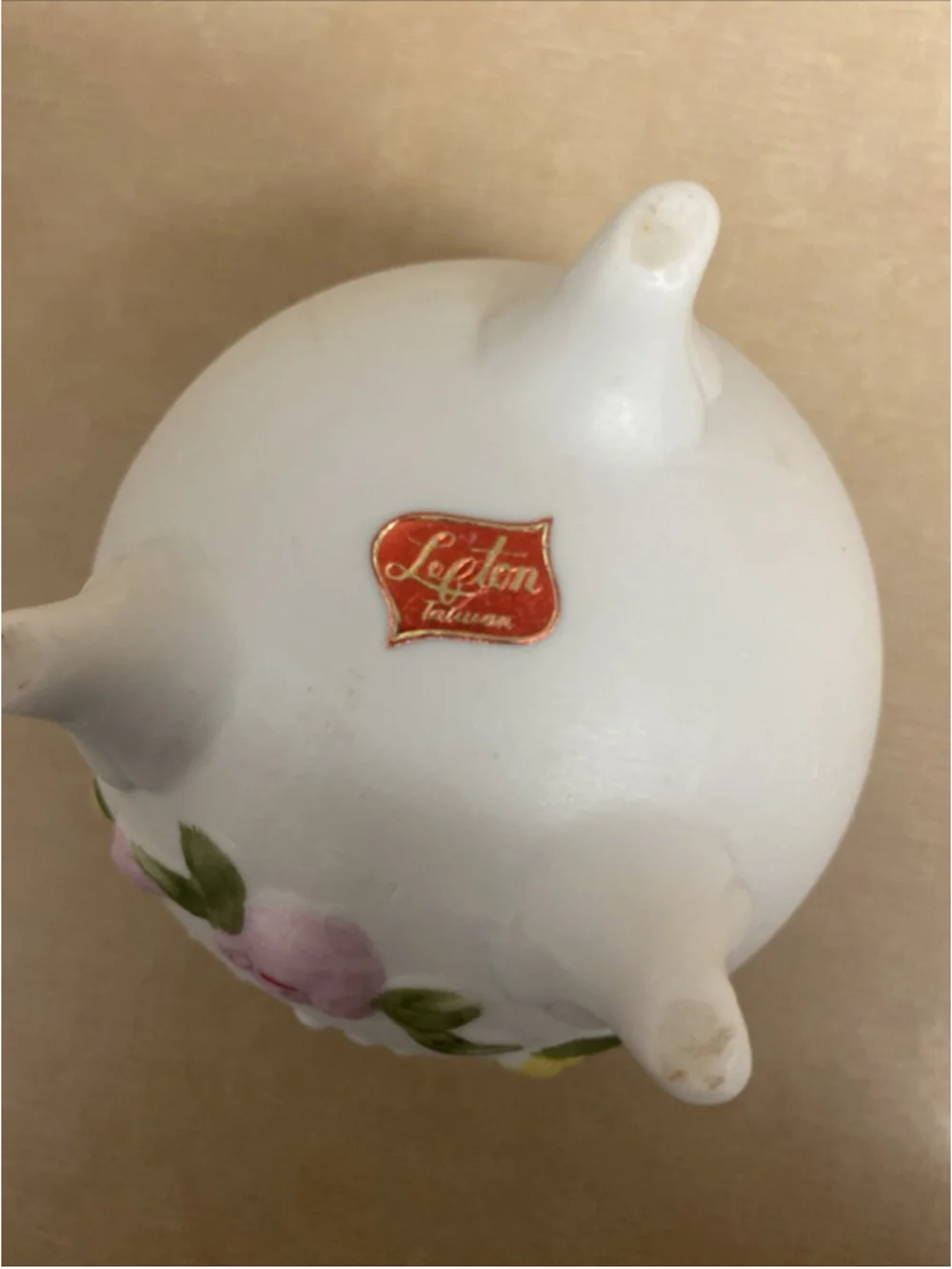 Vintage Lefton Bisque Easter Egg Planter With 3D Chick 01468